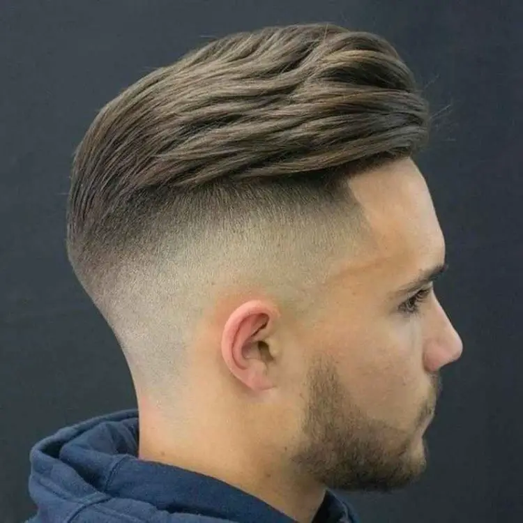 Slicked Back Disconnected Undercut High Fade