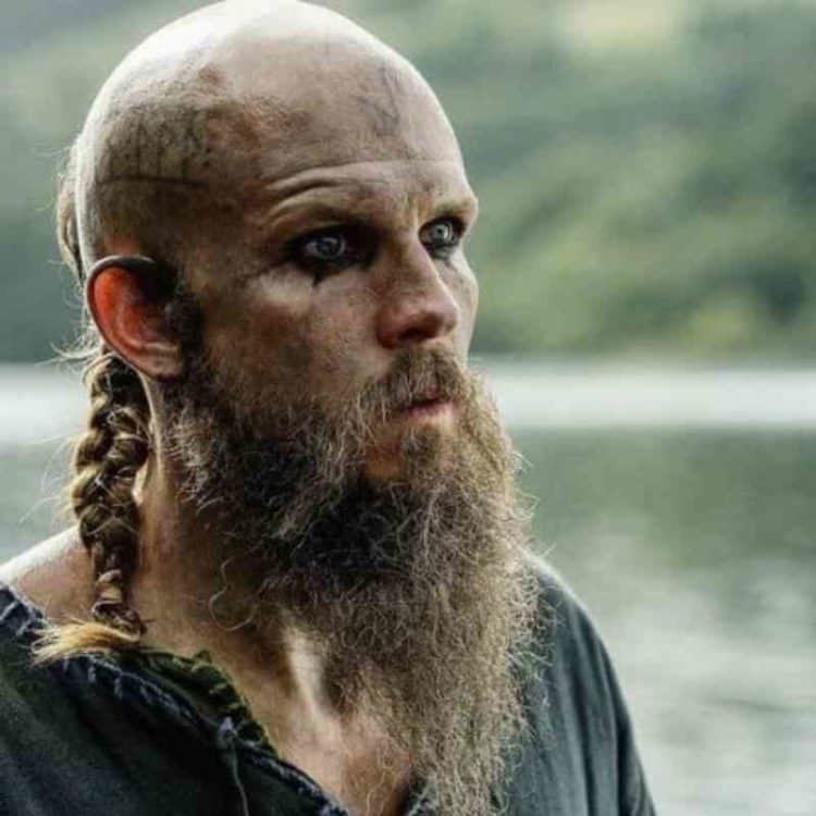 Floki from Vikings with a Bald Ponytail