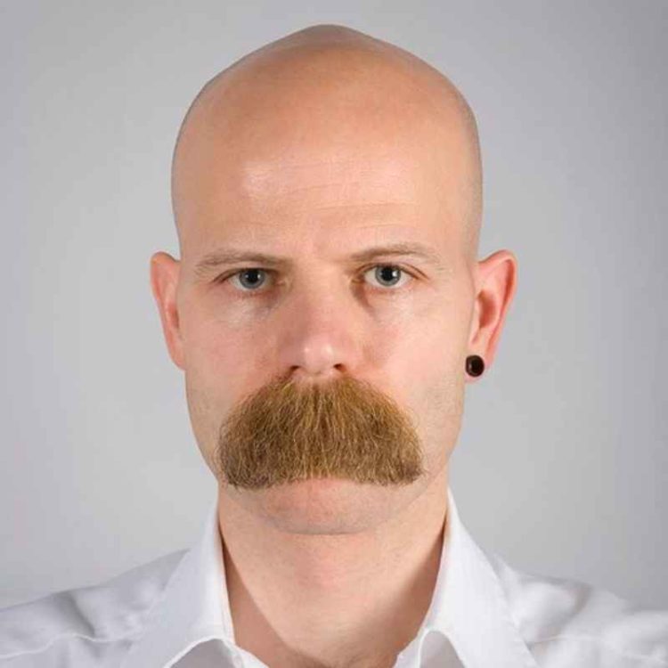 Bald with Walrus Mustache