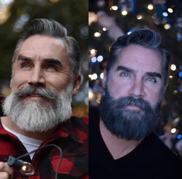 Beard Dye Before and After