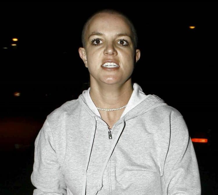 Britney Spears bald head.