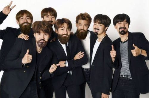 Bangtan Boys BTS with fake beards