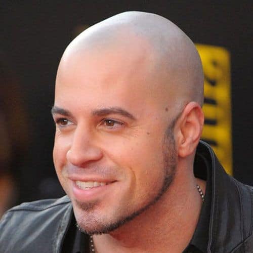 Chris Daughtry's Chin Strap Beard and bald Chris Daughtry's chin strap beard without a mustache and bald.