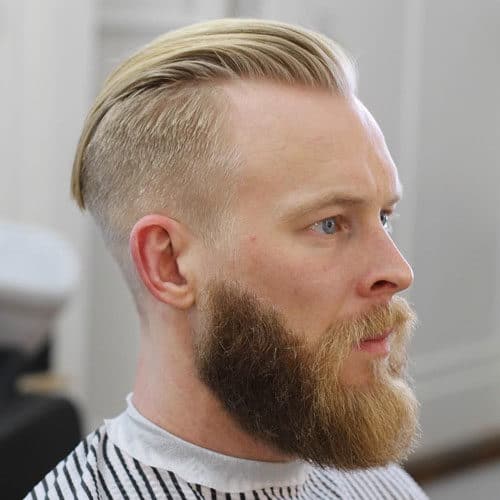 Taper Faded undercut Comb Over with Long Hair