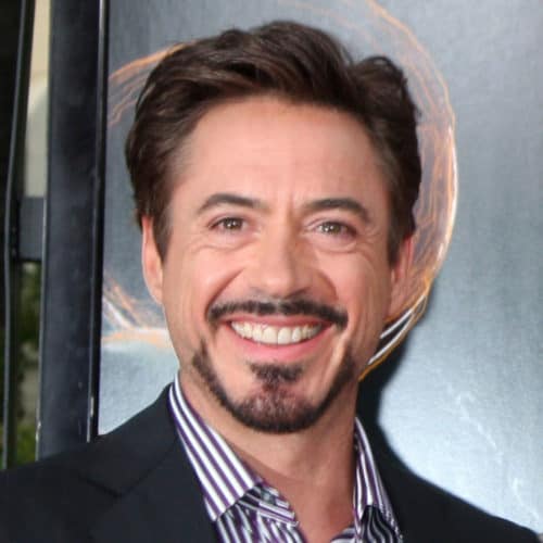 Tony Stark - Iron Man Premiere - comb over haircut with side part.
