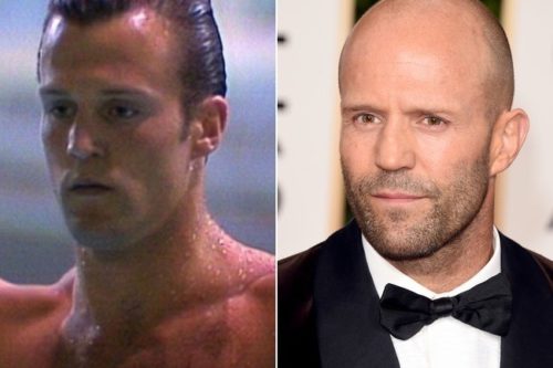 Jason Statham with hair vs bald Jason Statham with hair before balding
