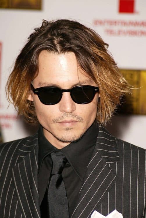 Johnny Depp Hipster Goatee and patchy thin mustache.