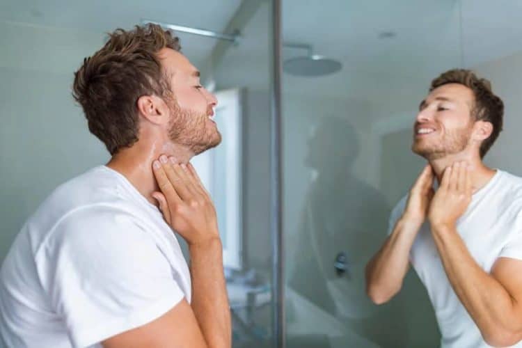Face wash and exfoliate beard routine