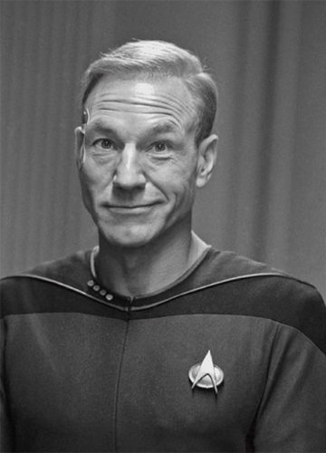 Patrick Stewart as Captain Picard with Hair Patrick Stewart as Captain Picard with Hair