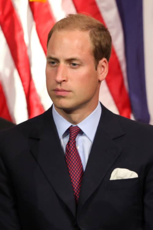 Prince William slightly receding hair.