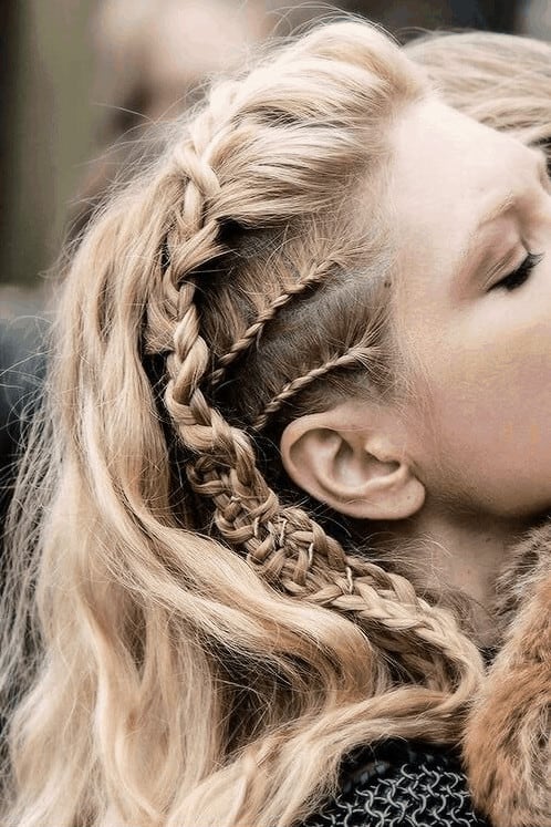 Women's Viking braids as seen on Lagertha